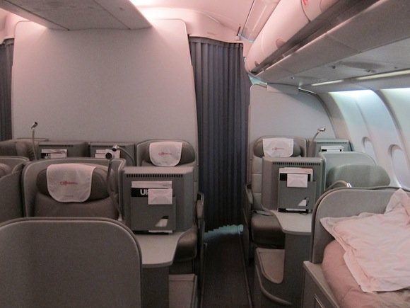 Rear business class cabin on Alitalia A330