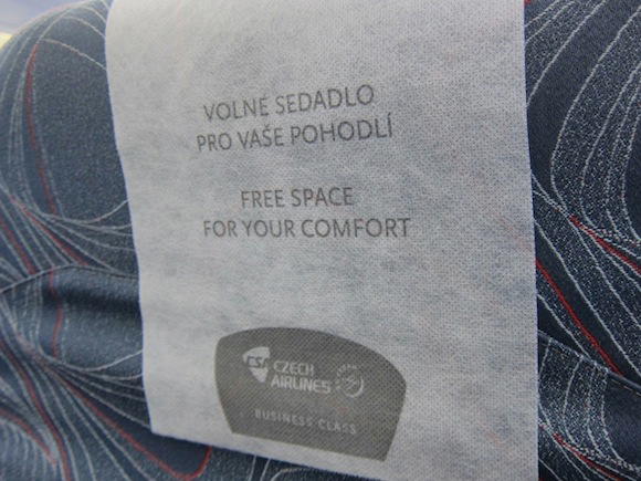 Czech Airlines business class seat blocking