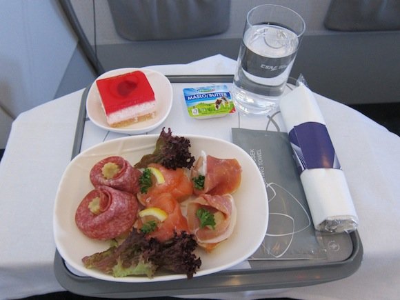 Czech Airlines business class deli plate meal