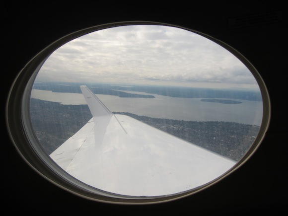 View of water after takeoff