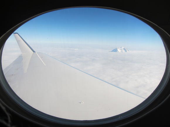 Views of Mt. Rainier through the clouds