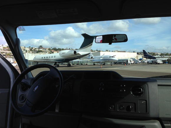 Van to private jet facility