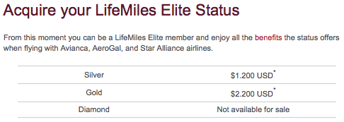 Buy-Avianca-LifeMiles-Status