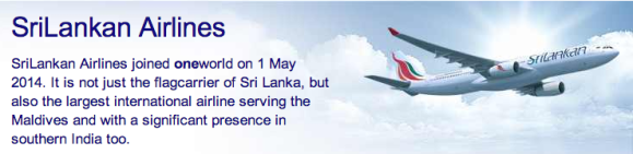 SriLankan Joins OneWorld