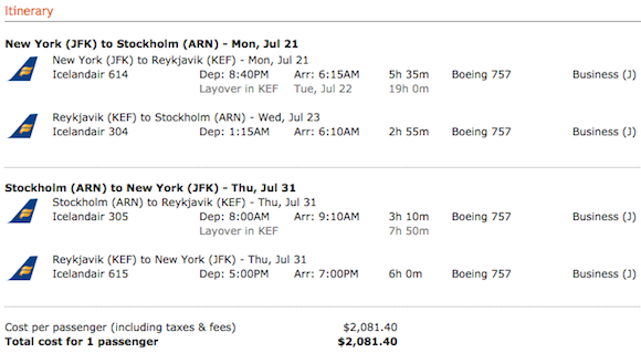 Stockholm-Business-Airfare