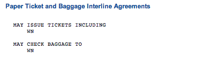 WN Interline Agreement