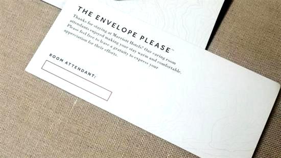 Marriott's Housekeeping Tip Envelopes Are Tacky - One Mile at a Time