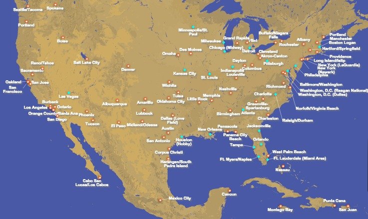 Southwest-route-map