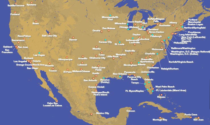 Southwest-route-map