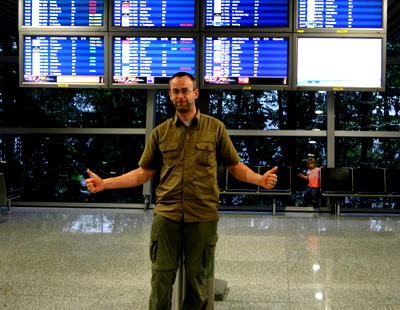 Whichever plane is leaving first!