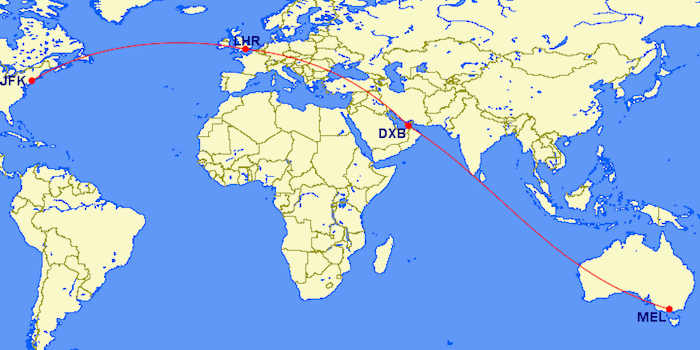 JFK-DXB-MEL