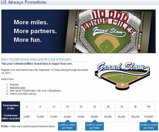 US Airways Grand Slam promotion