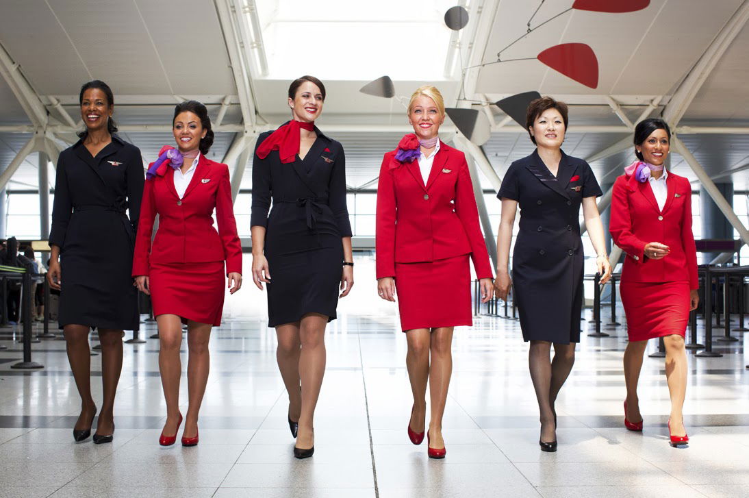 Asian cabin crew in black pink outfit on Craiyon