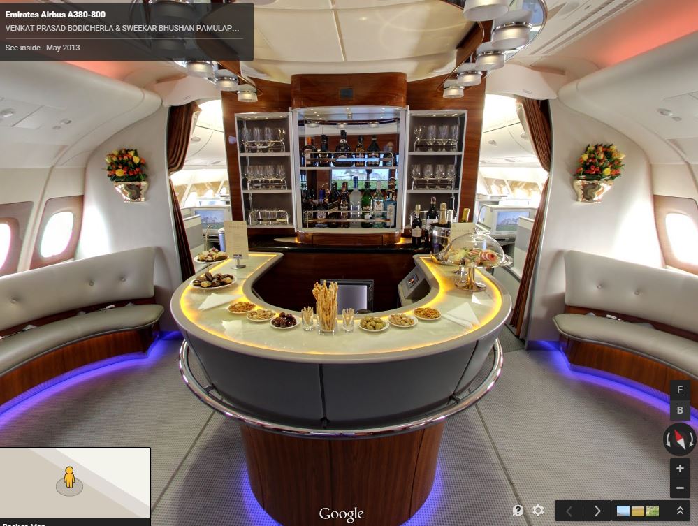 Emirates A380 onboard bar