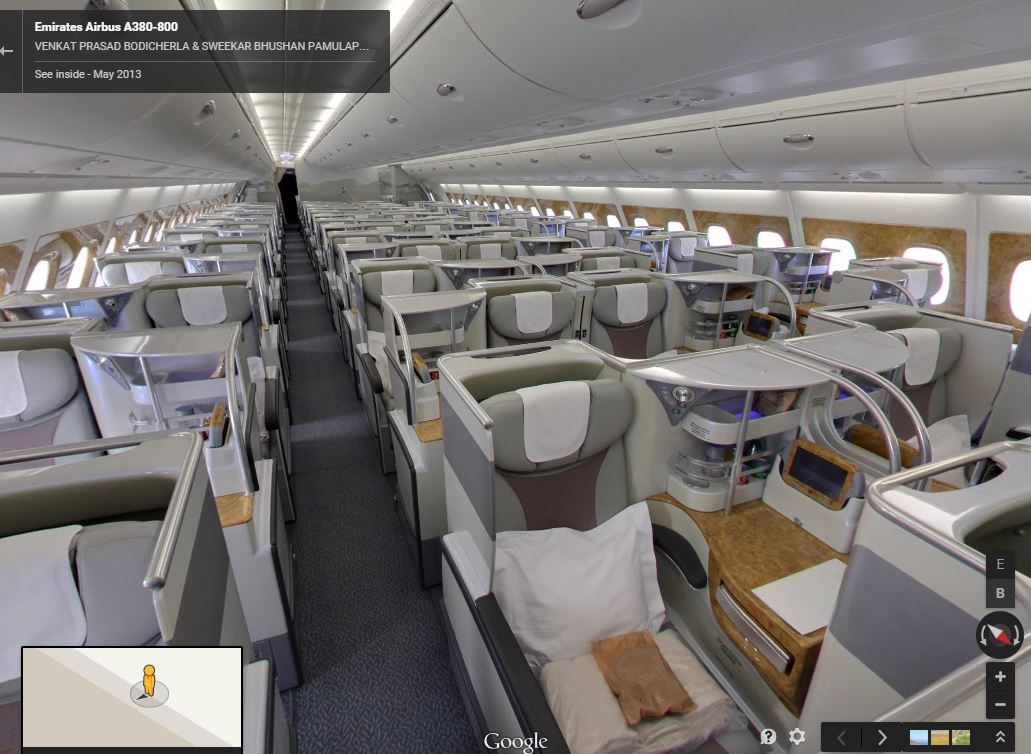 Emirates A380 business class cabin