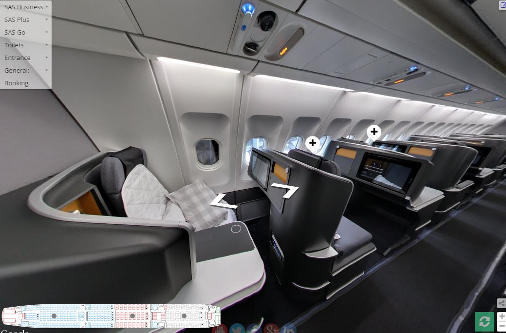 SAS new business class cabin