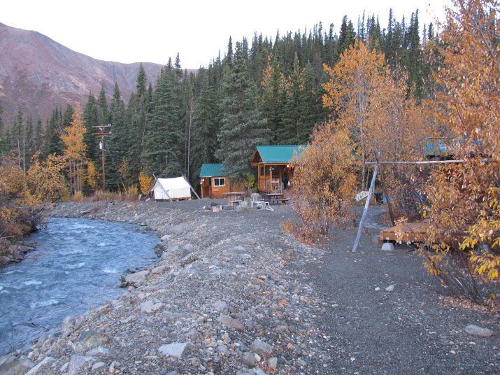 We stayed outside the gate at the Denali Mountain Morning Hostel and Cabins.