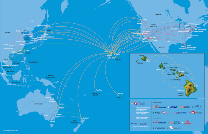 us airways route map hawaii