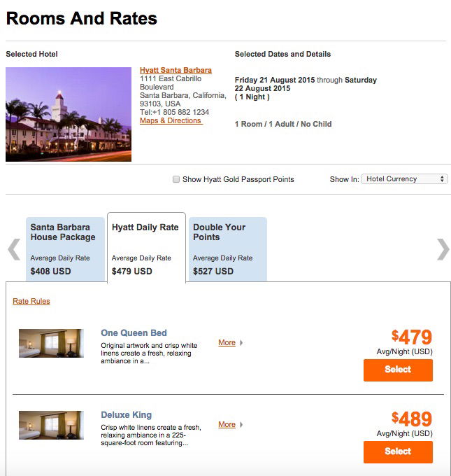 Summer rates at the Hyatt Santa Barbara