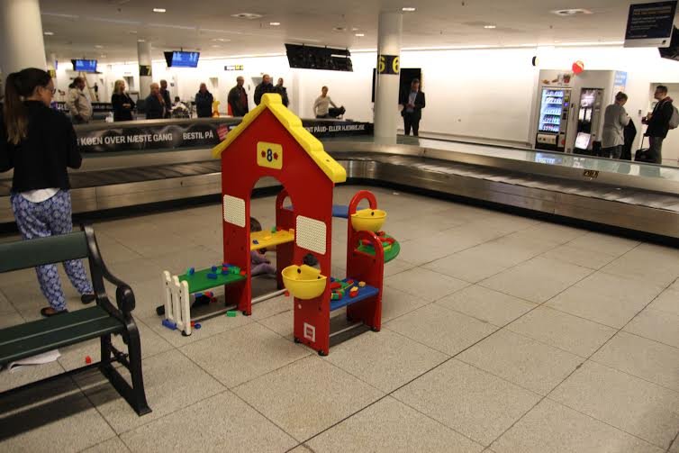 Baggage claim is always better than the immigration line, even though most don't have Lego.