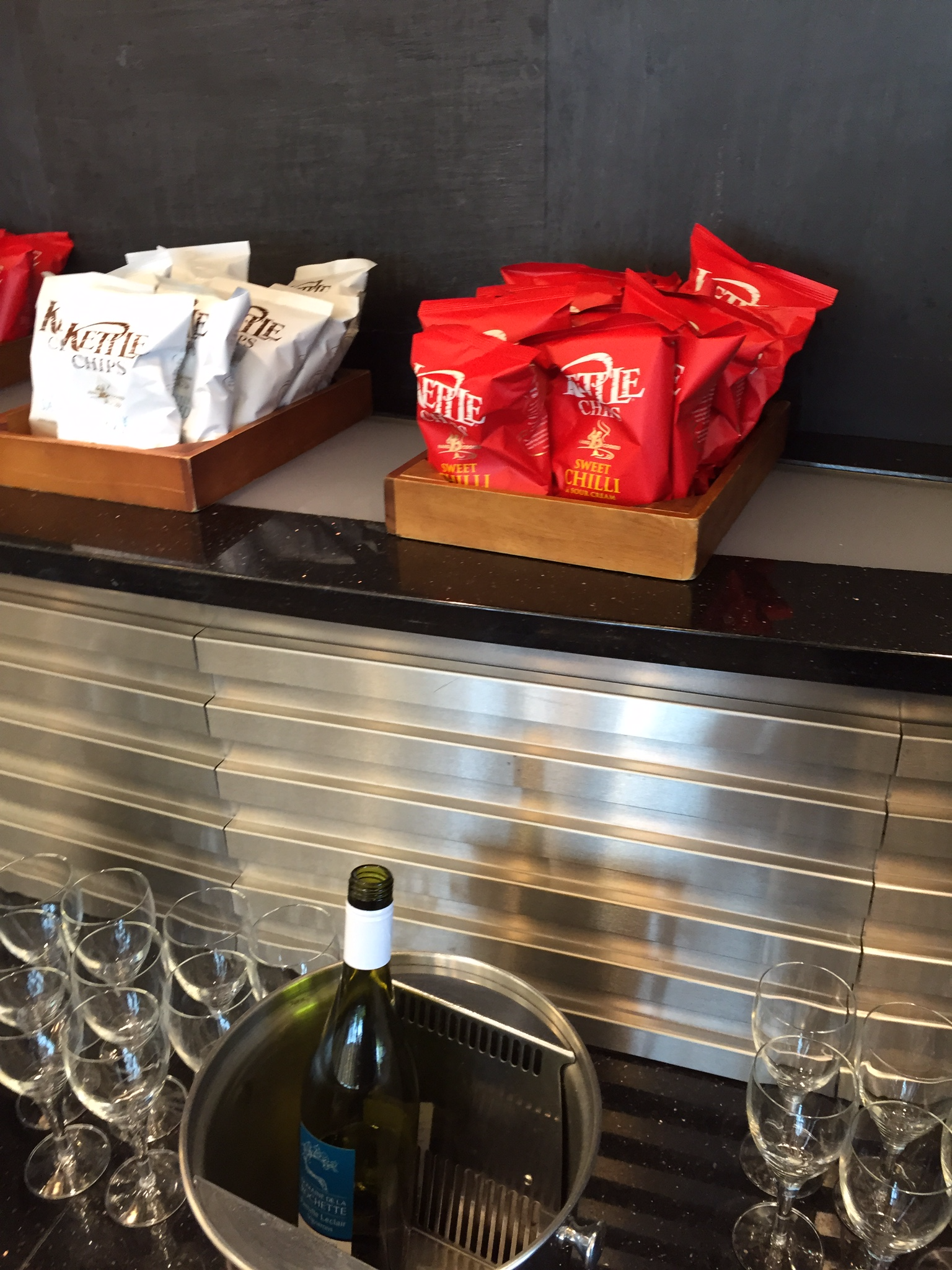 Wine and snacks selection