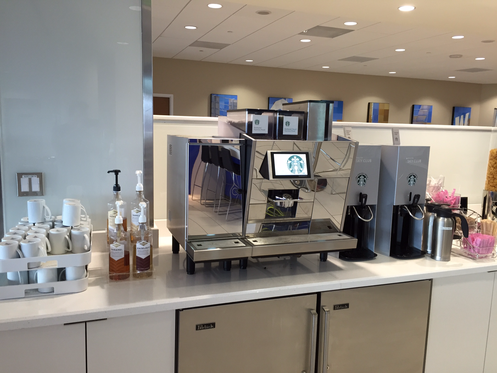 Starbucks setup at the Delta Sky Club LAX