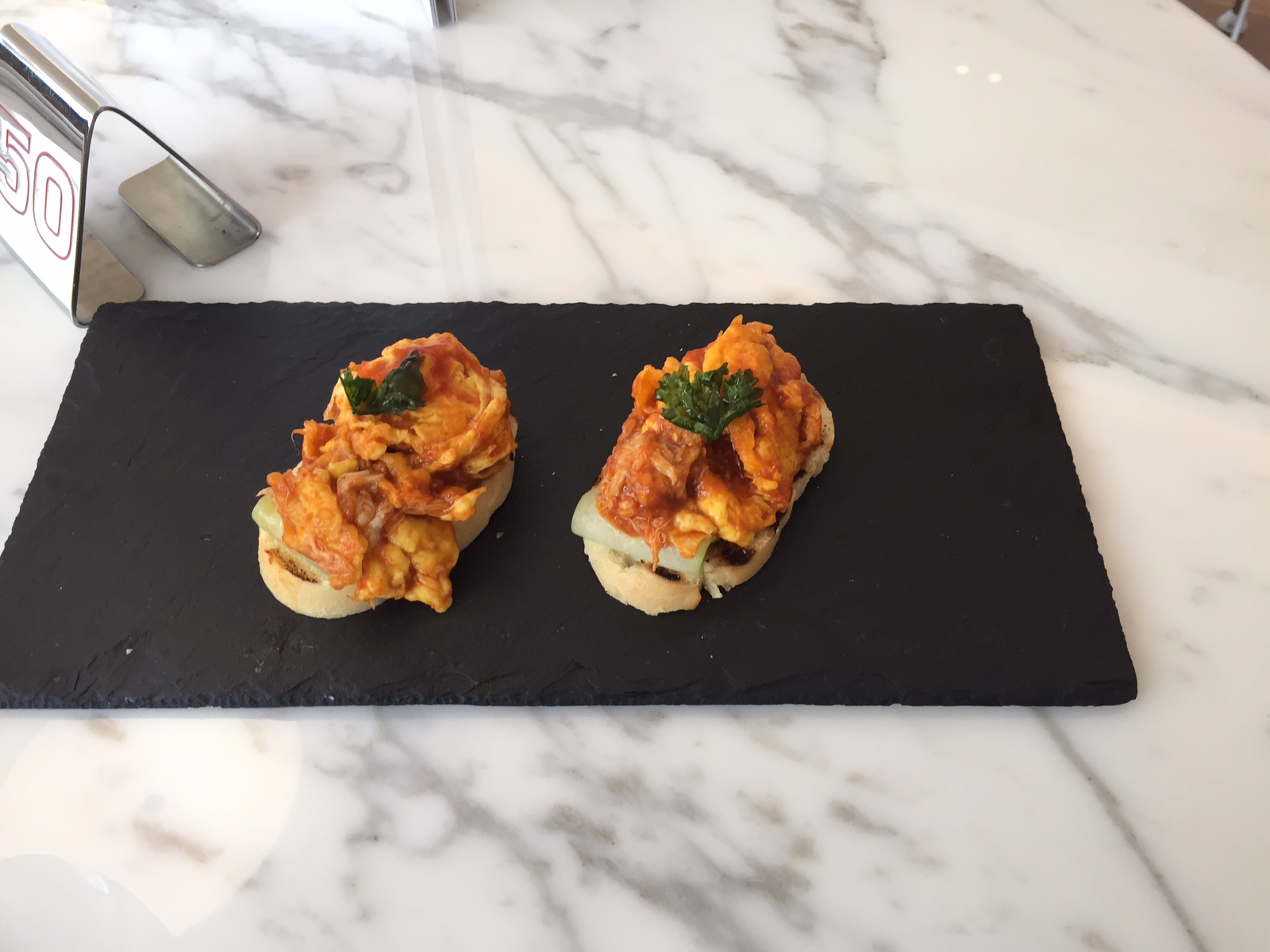 Chili crab toast