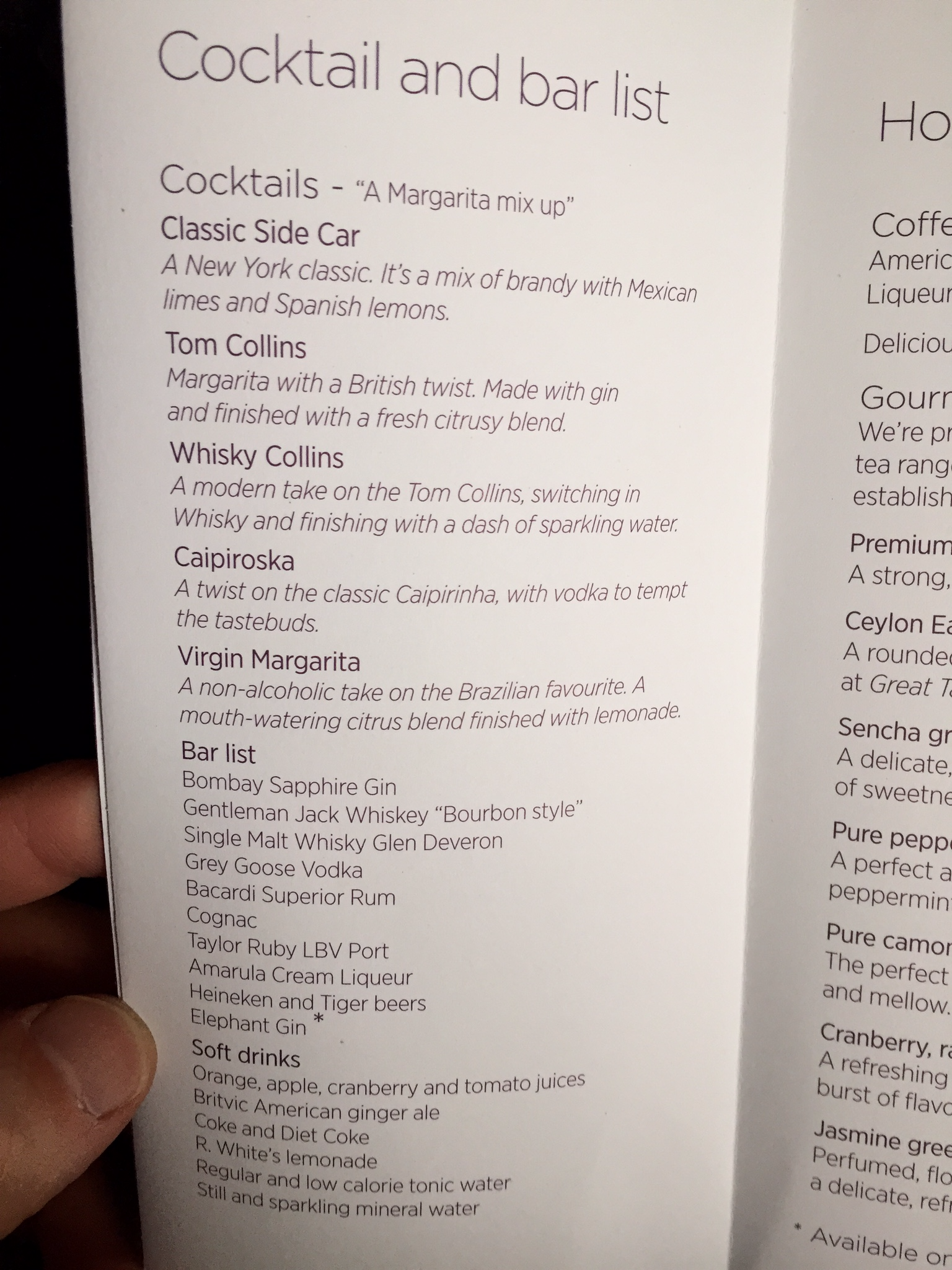 Cocktail list