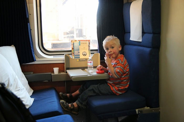 Family bedroom on Amtrak