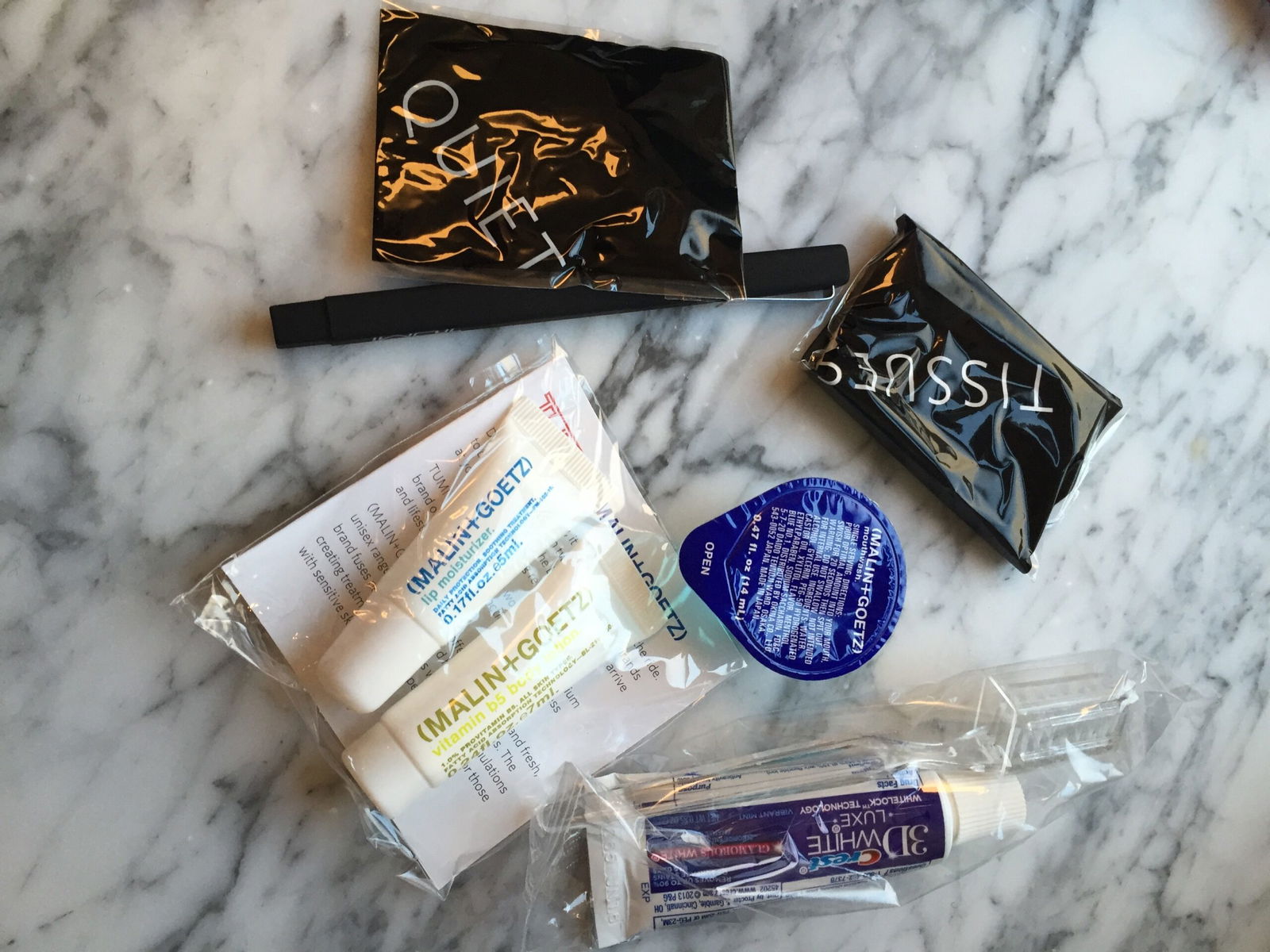 Amenity kit contents