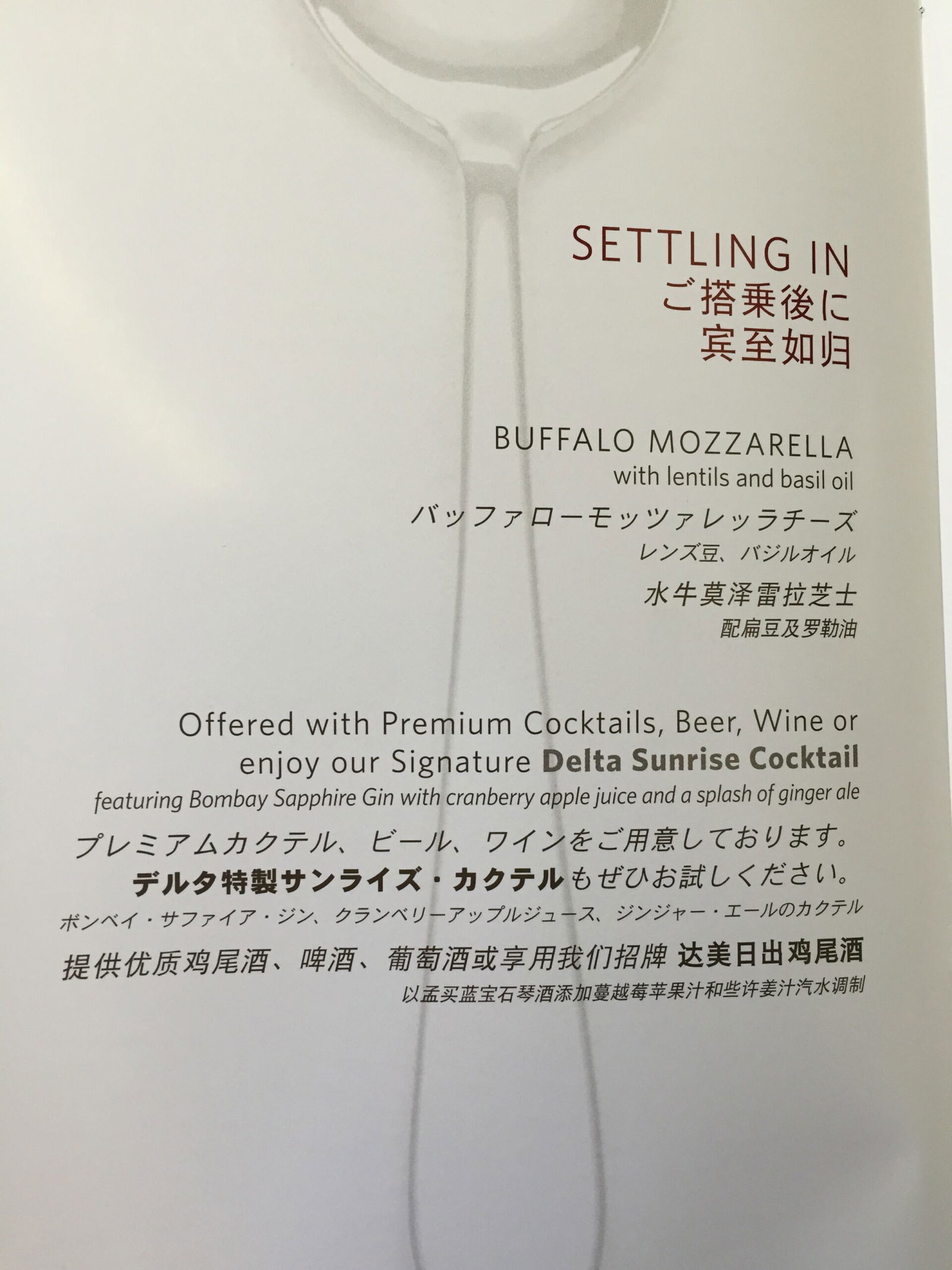 Delta One menu