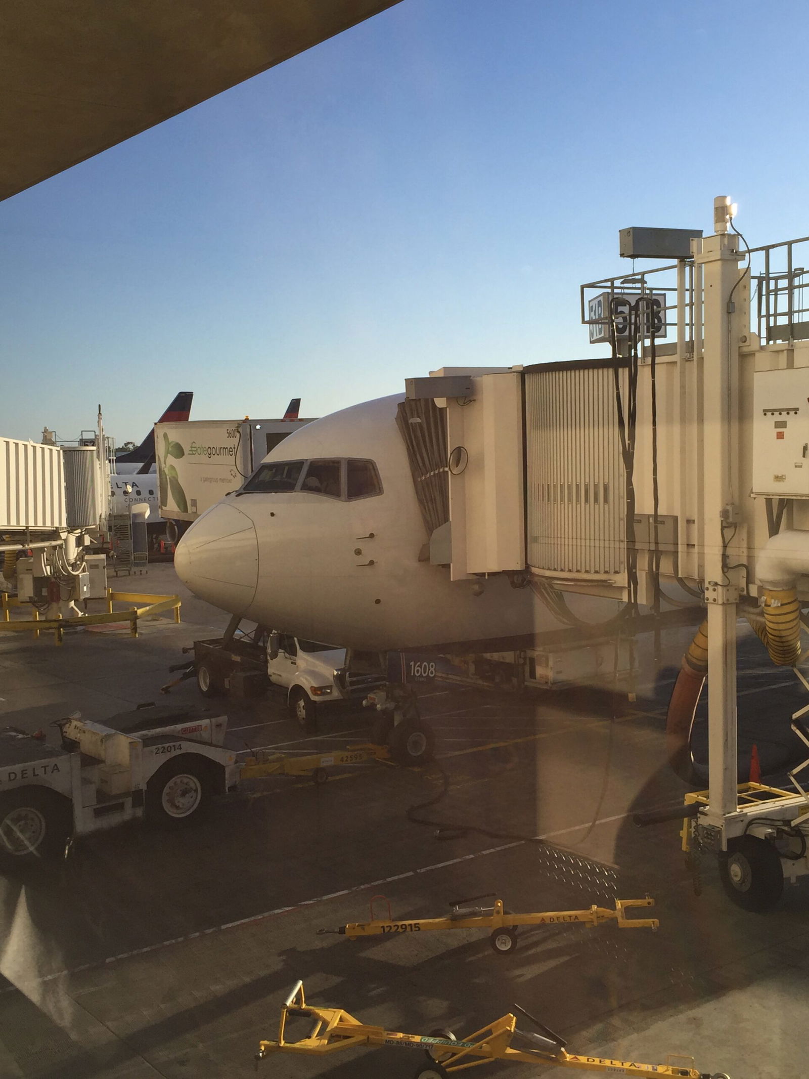 Delta 767-300 parked at the gate at LAX