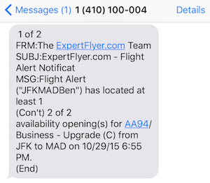 ExpertFlyer-Alert