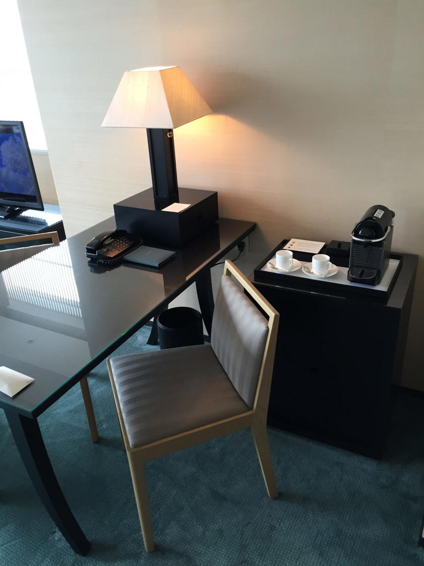 Park Hyatt Tokyo Park Twin desk area with Nespresso machine