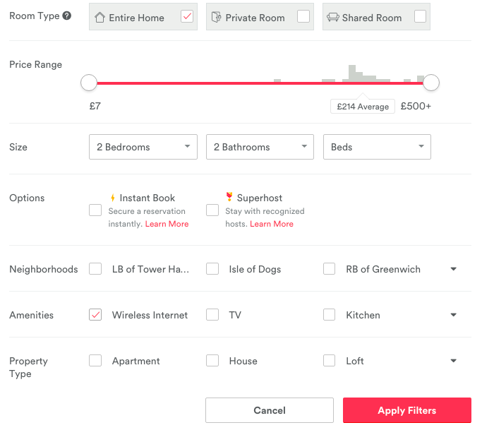 airbnb-filters