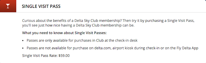 delta lounge single visit pass