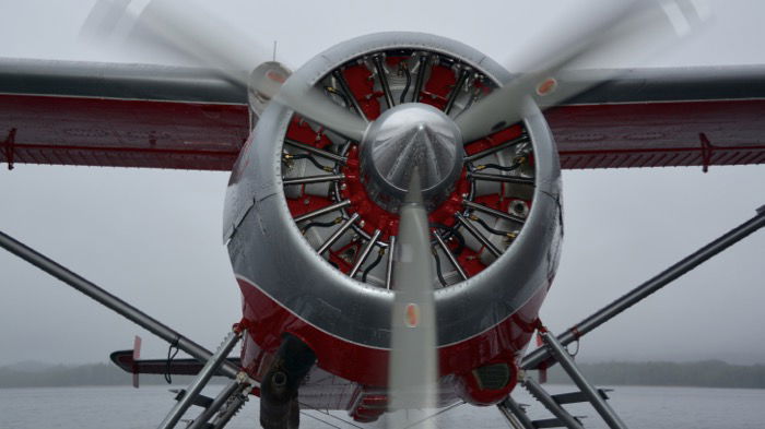 propeller float plane view