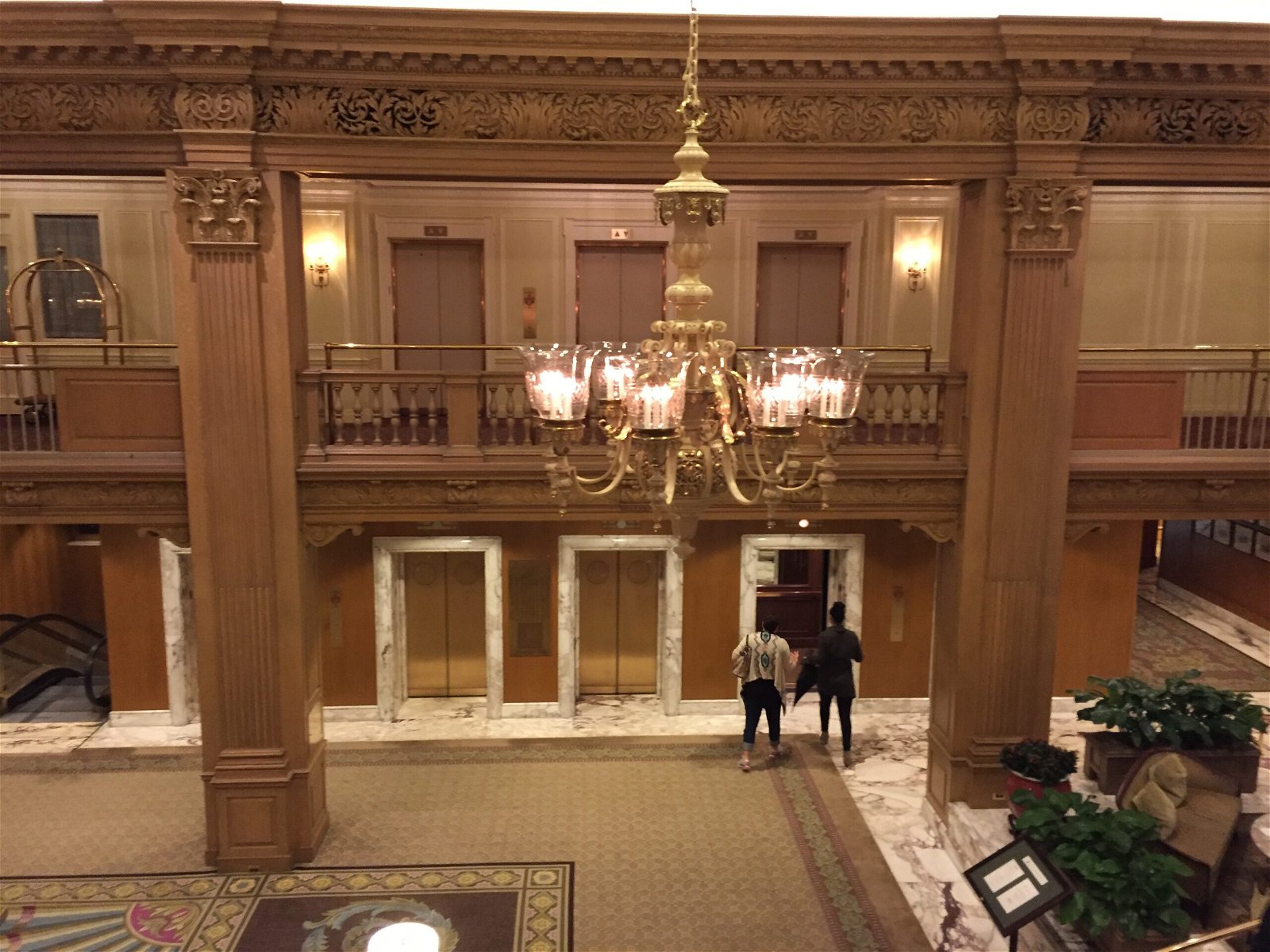 Overhead view of lobby from Mezzanine