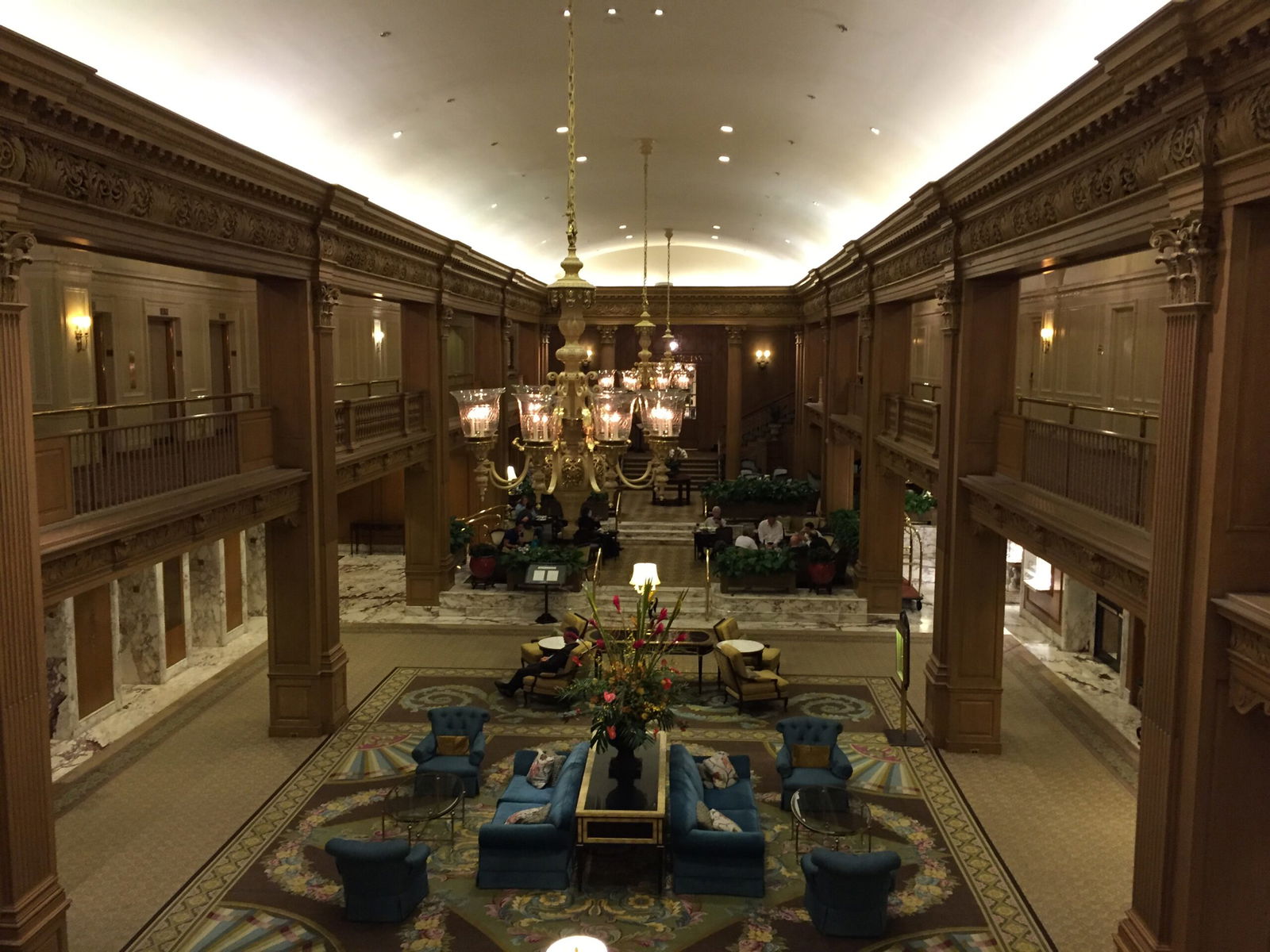 Overhead view of lobby from Mezzanine