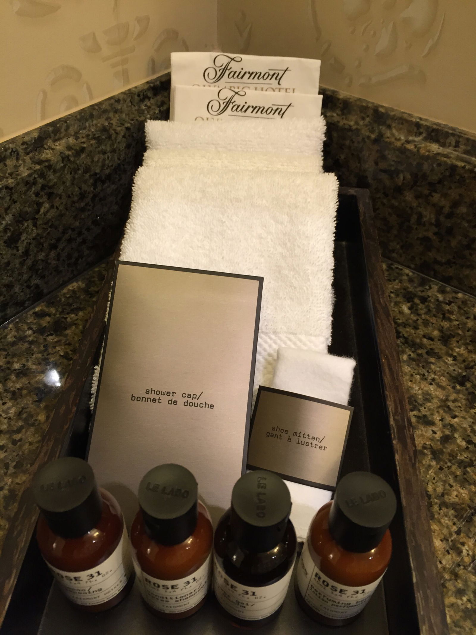 Fairmont Olympic Hotel toiletries