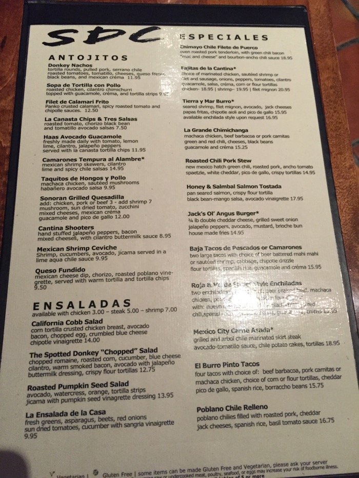 The_Boulders - Spotted Donkey Menu