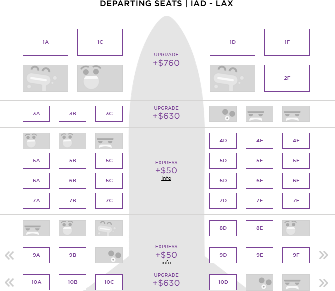 Virgin Main Cabin Select Emergency Exit seats for $630
