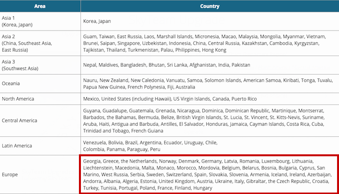 Korean-Air-Award-Regions