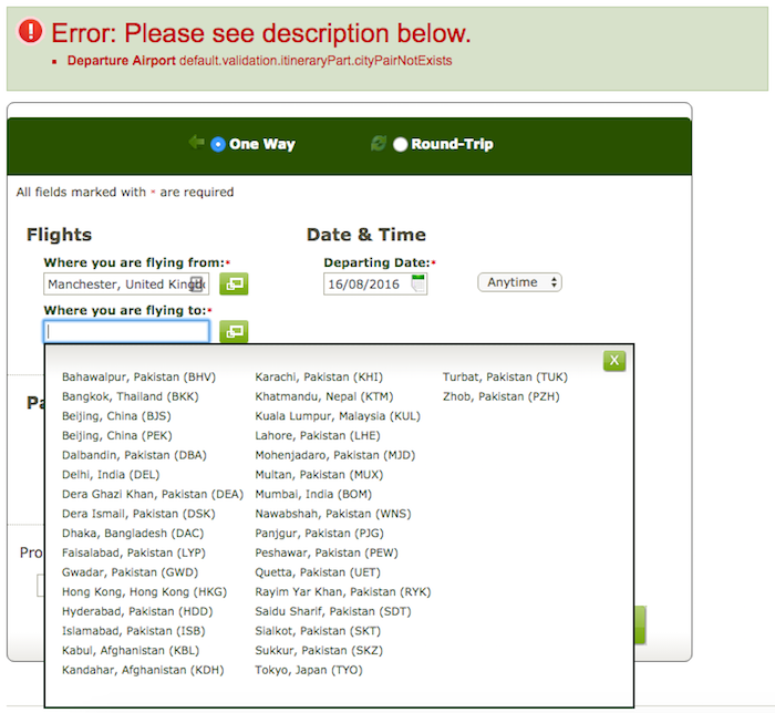 Pia one way ticket prices online