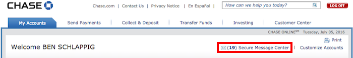 Chase-Secure-Message-Center
