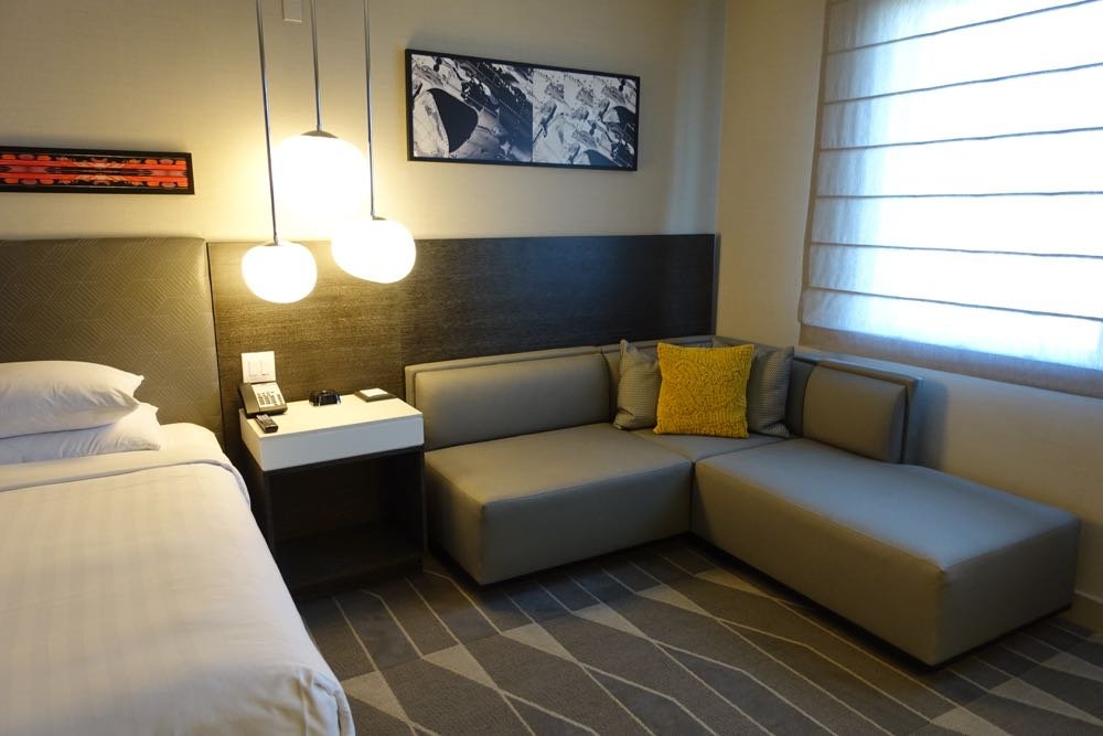 Renovated guestroom at the Concourse Hotel LAX