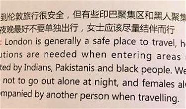 Air China’s Safety Tips: Avoid Indian, Pakistani, And Black Neighborhoods