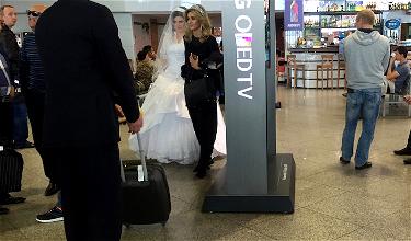 Walking Down The (Airplane) Aisle In A Wedding Dress…