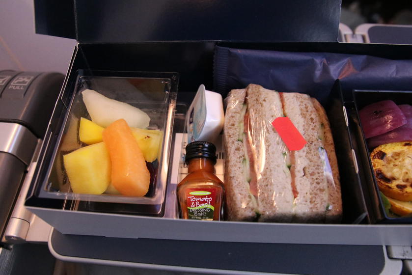 Norwegian pre-arrival meal close up