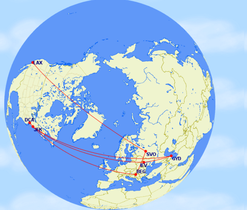 Airplane Route On Map